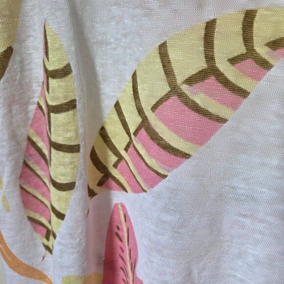 EUC CYNTHIA ROWLEY BOATNECK SUMMER PRINT LINEN TOP SIZE SMALL - Picture 8 of 13